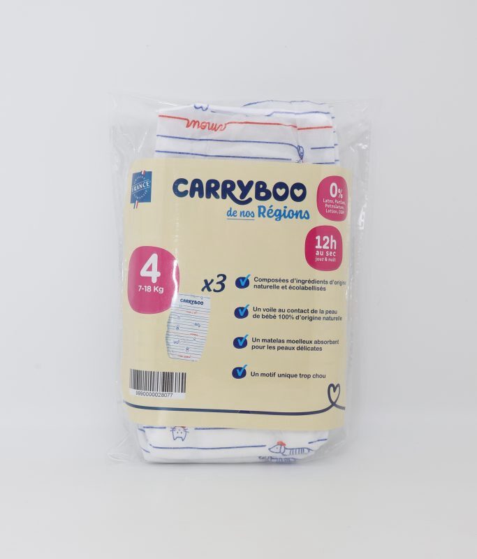 Carryboo Couches Petit Format Taille 4 (7-18kg) - 3 Unités