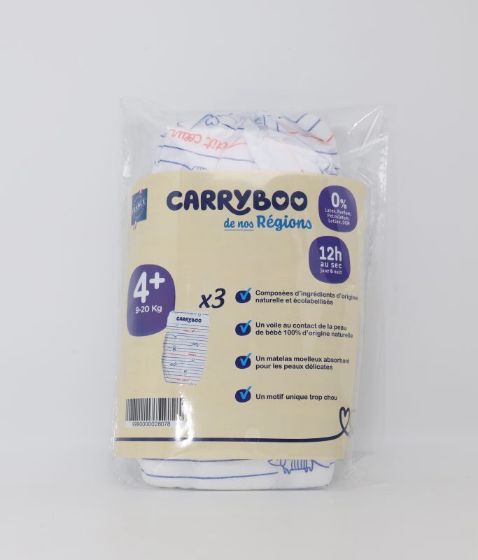 Carryboo Couches Petit Format Taille 4+ (9-20kg) - 3 Unités