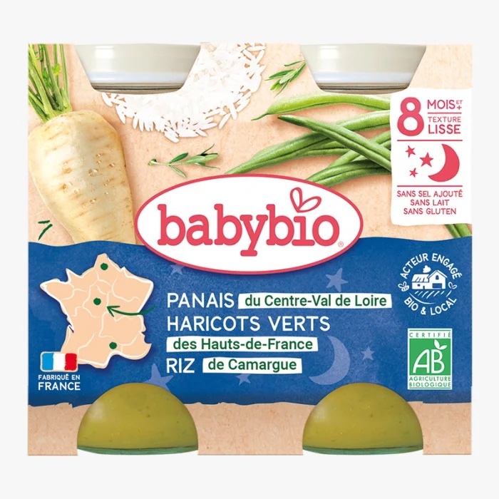 Babybio Panais Haricots Verts Riz 8m+