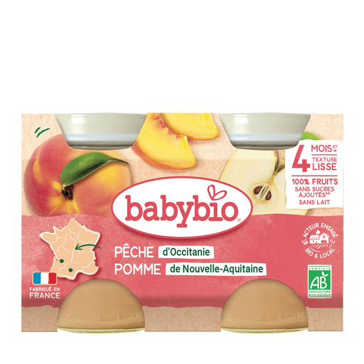 Petits pots Babybio PÊCHE D'OCCITANIE POMME DE NOUVELLE-AQUITAINE
Petits pots 2x130g