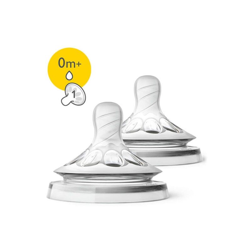 Philips Avent Lot de 2 Tétines Natural Débit Nouveau-né 0M+