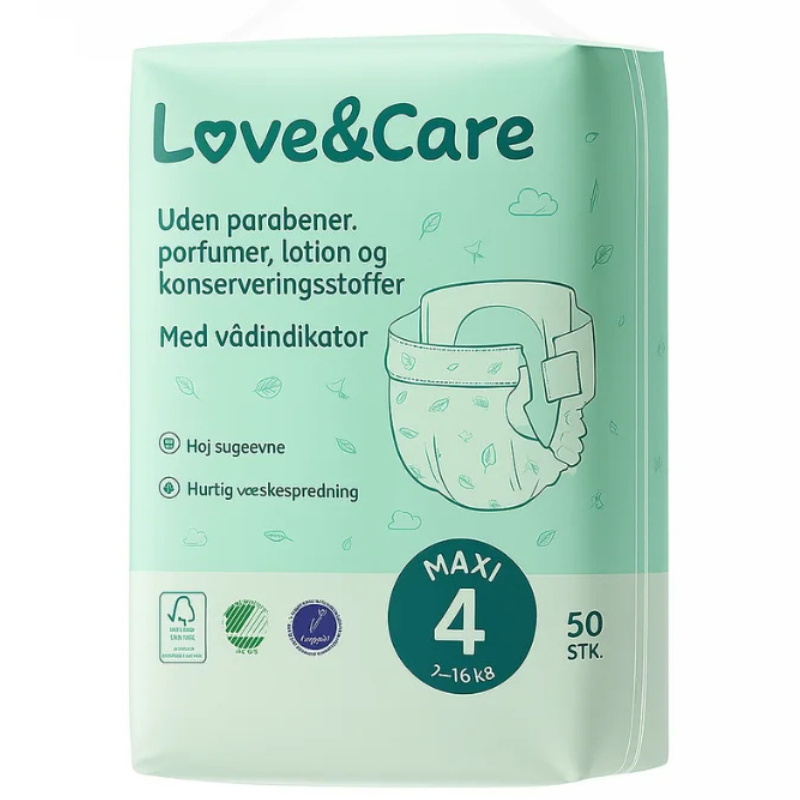 Love & Care – Couche Taille 4 (7-16 kg) – 50 unités