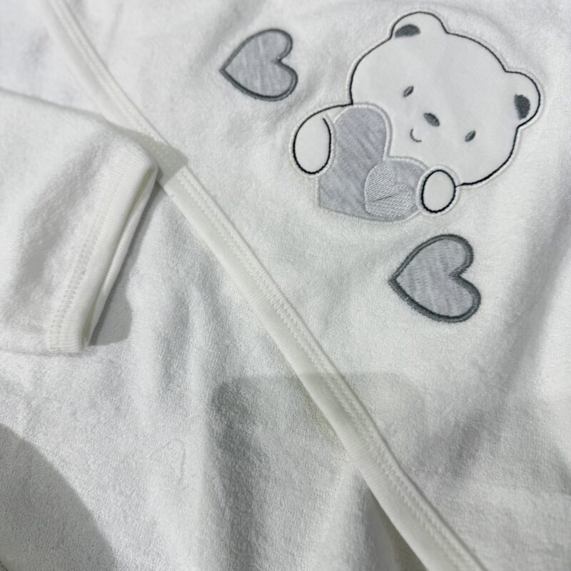 Bebelinna cap de bain avec gant - ours gris