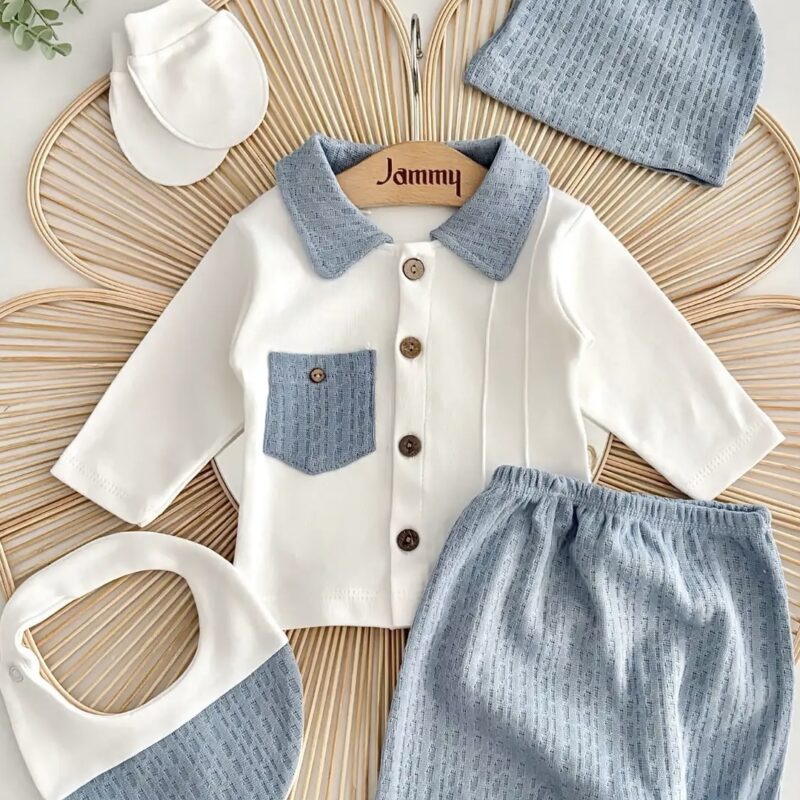 Mini zeyn ensemble naissance 5pcs en coton ☁️