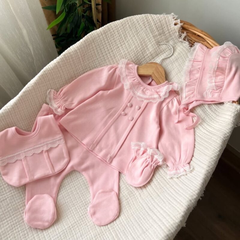 Mini zeyn ensemble naissance fille 5pcs coton