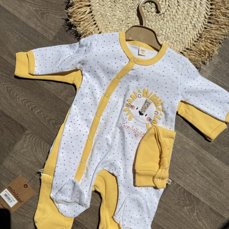 Minisse Pack 2 Grenouillère avec bonnet 💯Coton