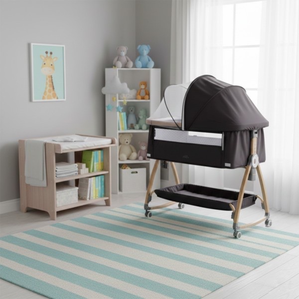 Lit bébé cododo Burbay ouverture latérale Inclinaison anti-reflux hauteur réglable 6 positions