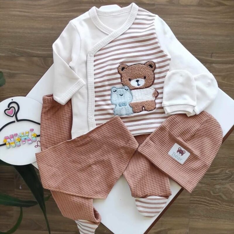 Babyim ensemble naissance 5pcs coton 0-3mois ours 🐻