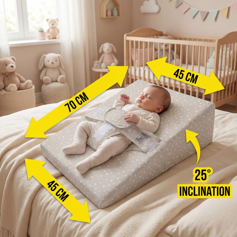 Matelas Anti-Reflux Bébé Incliné 25° – Confort & Sommeil